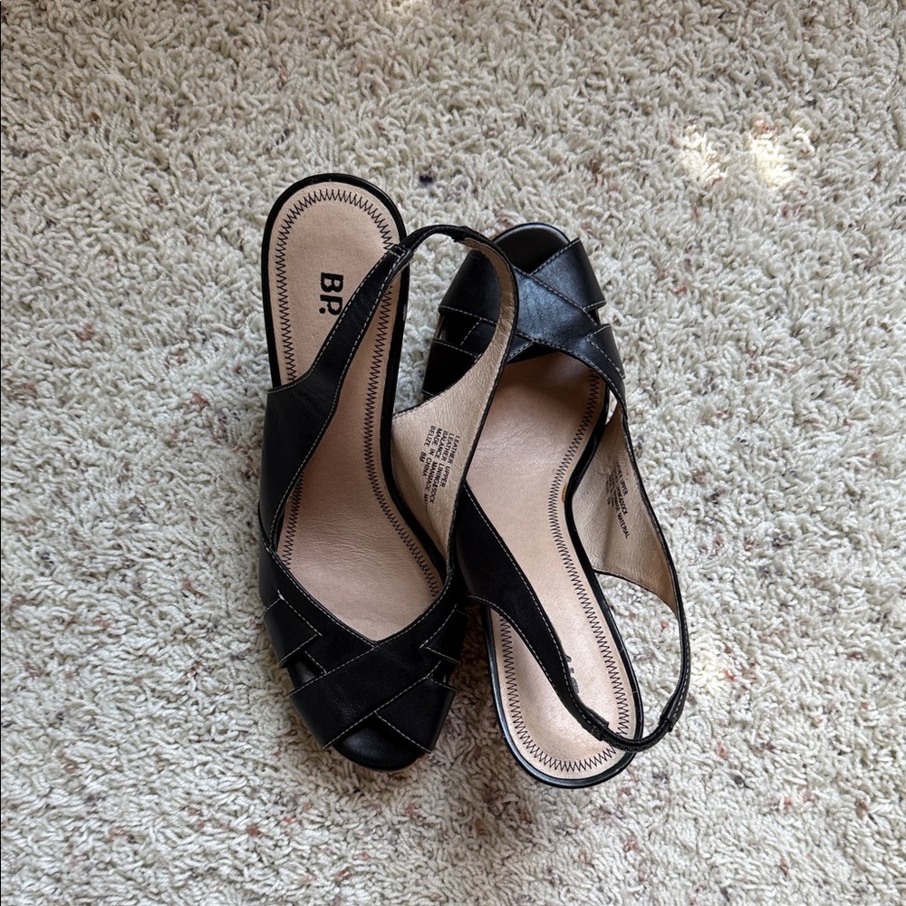 BP Women's Black Peep-Toe Sandals